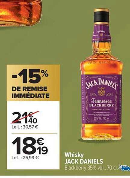 Whisky JACK DANIELS Tennessee Blackberry 35% vol., 70 cl.