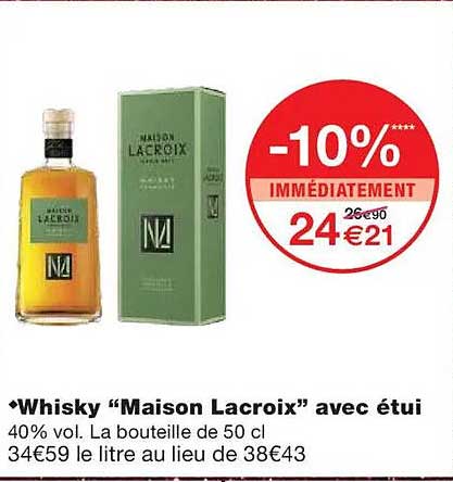 Whisky “Maison Lacroix” avec étui