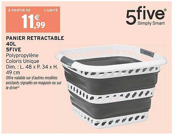 PANIER RÉTRACTABLE 40L 5FIVE
