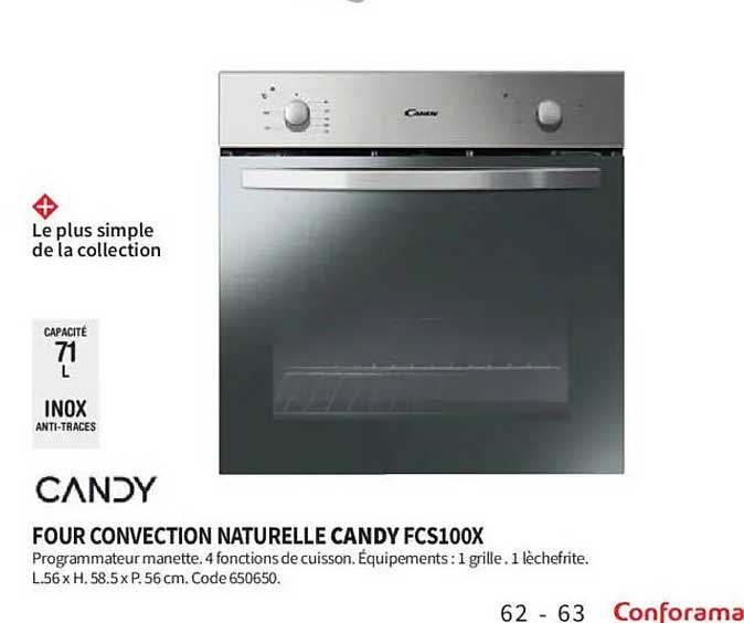 FOUR CONVECTION NATURELLE CANDY FCS100X