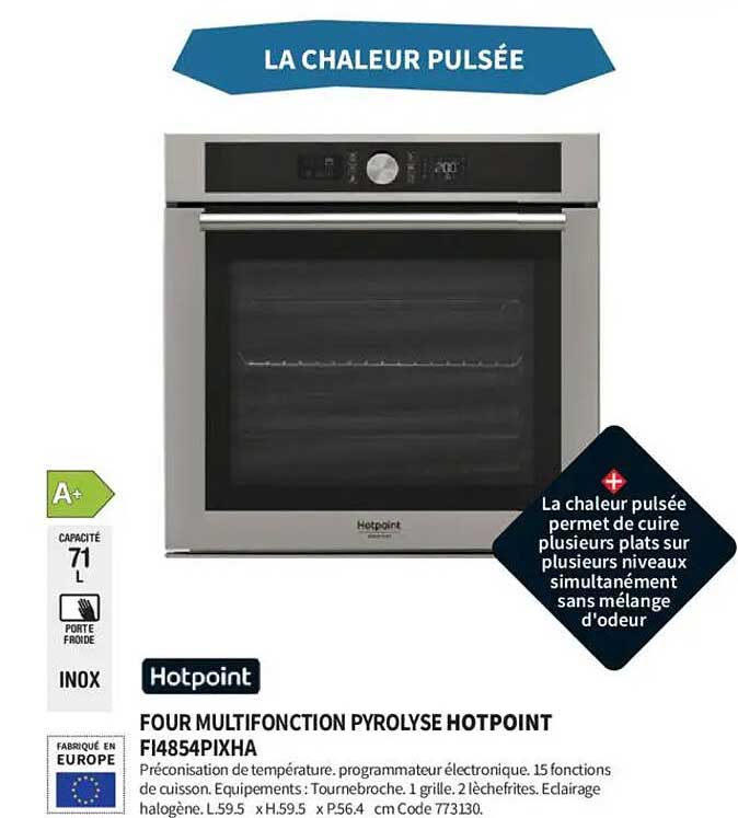 FOUR MULTIFONCTION PYROLYSE HOTPOINT FI4854PIXHA