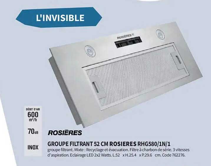GROUPE FILTRANT 52 CM ROSIERES RHG580/1/N/1