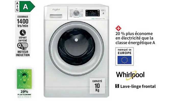 Lave-linge frontal Whirlpool 10 Kg