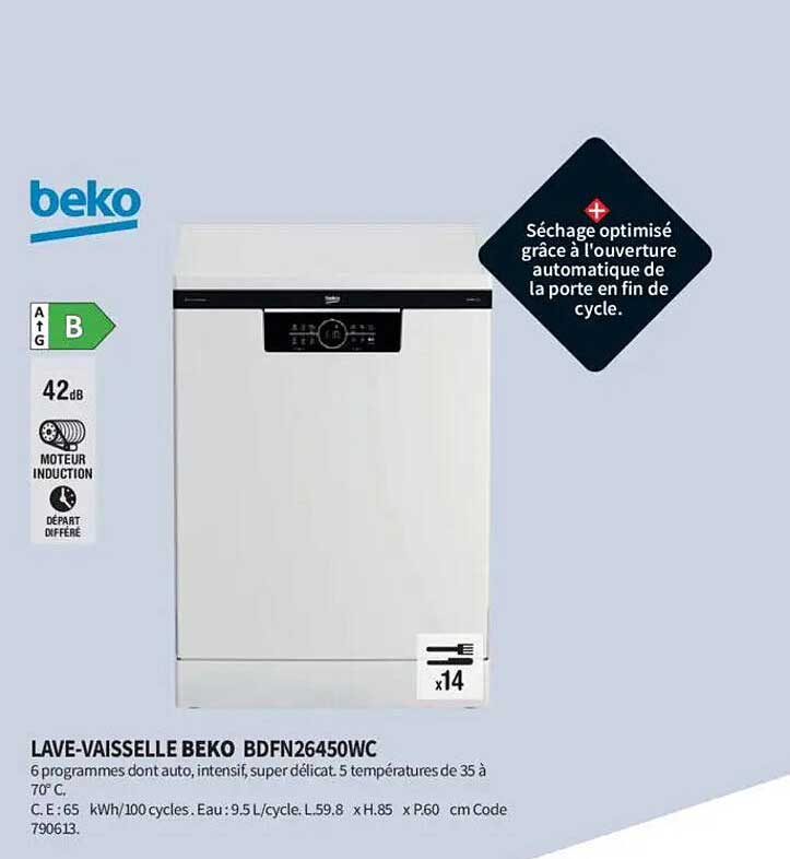 LAVE-VAISSELLE BEKO BDFN26450WC