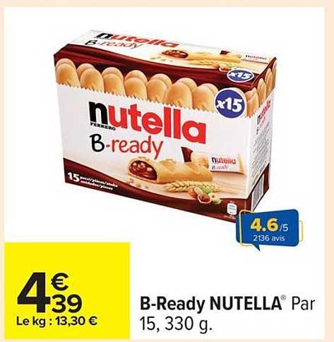 B-Ready NUTELLA® Par 15, 330 g.