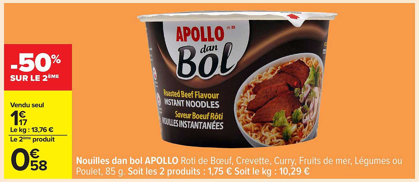 Apolo Roti Promo Nouilles Dan Bol Apollo Roti De Bœuf, Crevette, Curry, Fruits De ...