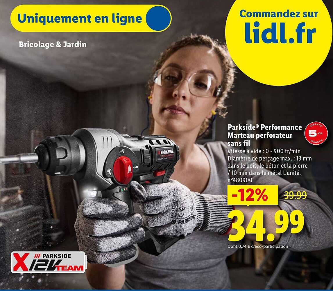 Parkside® Performance Marteau perforateur sans fil