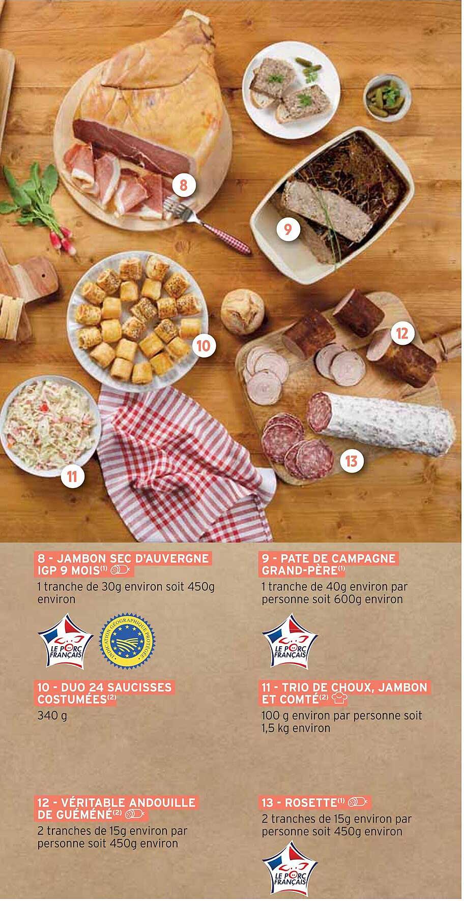 JAMBON SEC D'AUVERGNE IGP 9 MOIS
