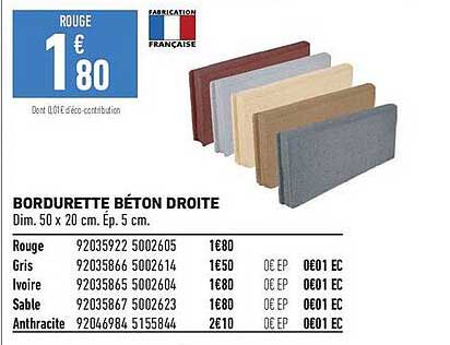 BORDURETTE BÉTON DROITE