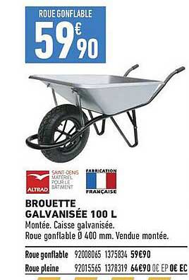 BROUETTE GALVANISÉE 100 L