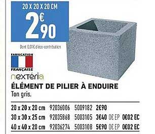 ÉLÉMENT DE PILIER À ENDUIRE