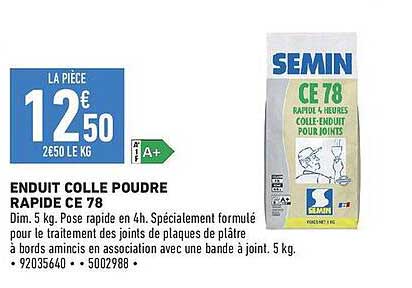 ENDUIT COLLE POUDRE RAPIDE CE 78