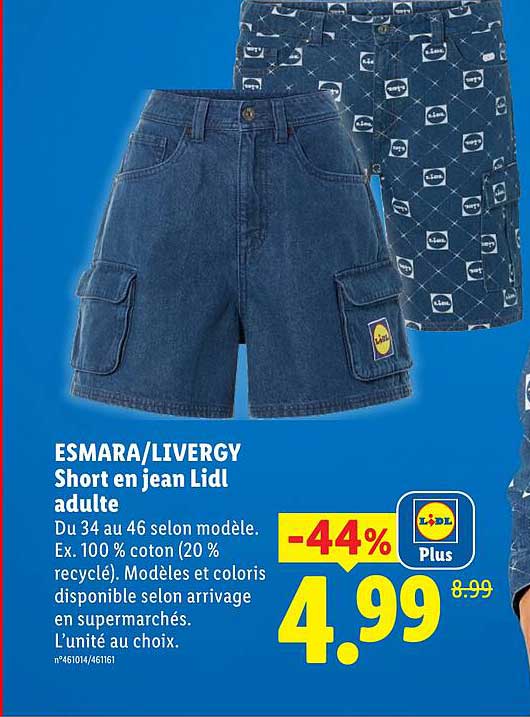 ESMARA/LIVERGY Short en jean Lidl adulte