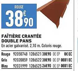 FAÎTIÈRE CRANTÉE DOUBLE PANS