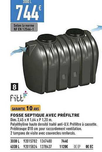 FOSSE SEPTIQUE AVEC PRÉFILTRE