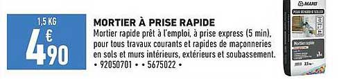MORTIER À PRISE RAPIDE