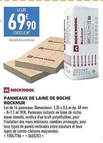 PANNEAUX DE LAINE DE ROCHE ROCKMUR