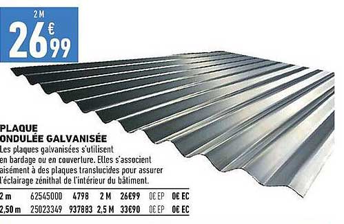PLAQUE CONDULÉE GALVANISÉE