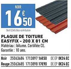 PLAQUE DE TOITURE EASYFIX - 200 X 81 CM