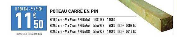 POTEAU CARRÉ EN PIN