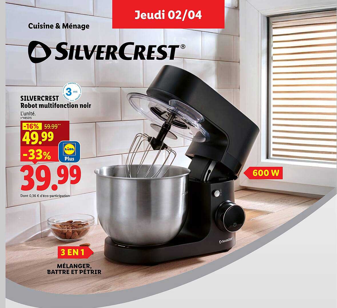 SILVERCREST Robot multifonction noir.