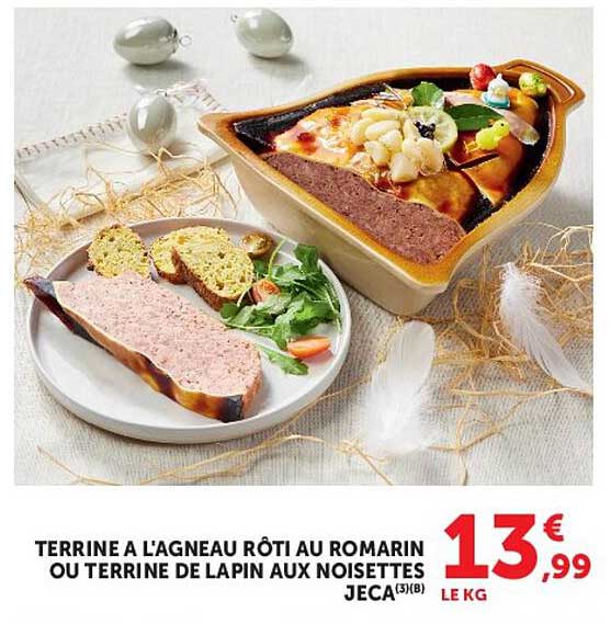 TERRINE A L'AGNEAU ROTI AU ROMARIN OU TERRINE DE LAPIN AUX NOISETTES