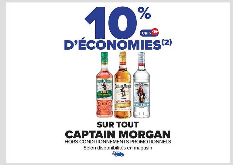 10% D'ÉCONOMIES SUR TOUT CAPTAIN MORGAN