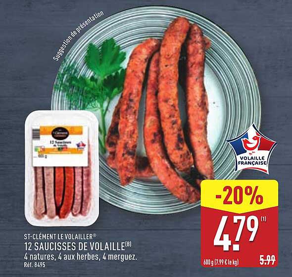 12 SAUCISSES DE VOLAILLE