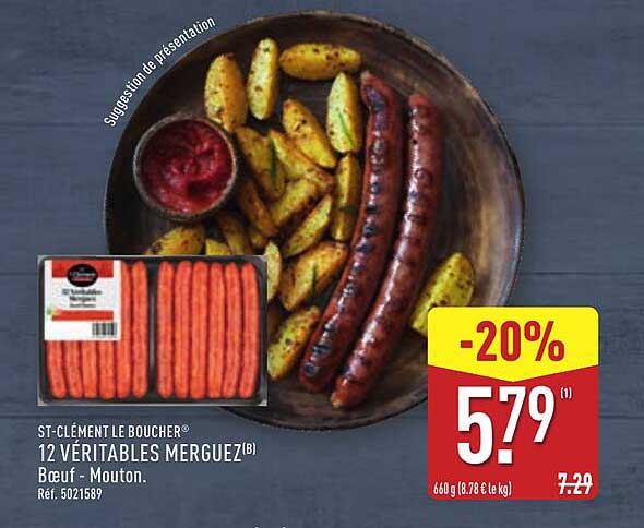 12 VÉRITABLES MERGUEZ(B) Beouf - Mouton