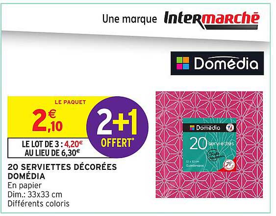 20 Serviettes Décorées Domédia