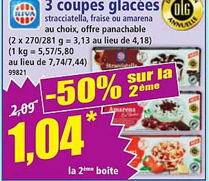 3 coupes glaces à -50% sur la 2ème boîte