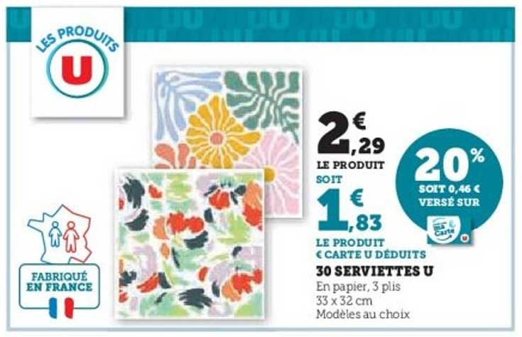 30 SERVIETTES U
