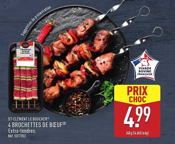 4 BROCHETTES DE BŒUF® Extra-tendres.