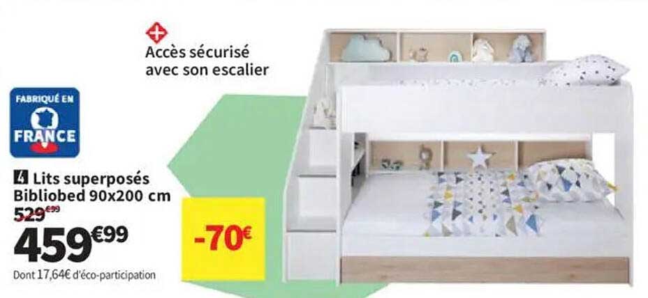4 Lits superposés Bibilobed 90x200 cm