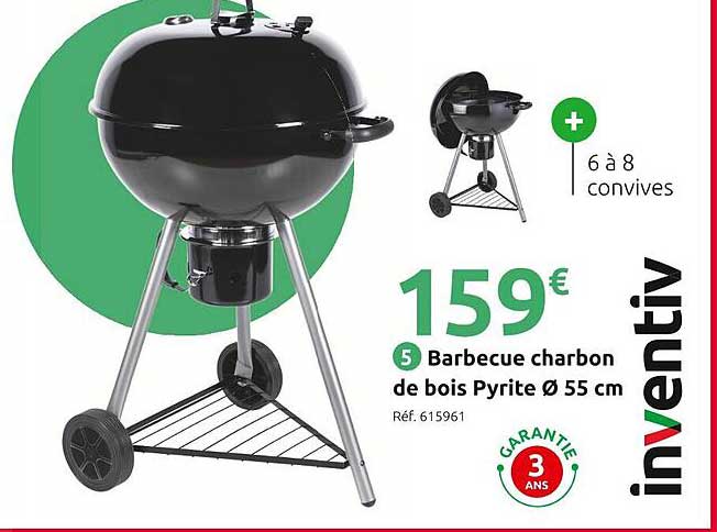 5 Barbecue charbon de bois Pyrite Ø 55 cm