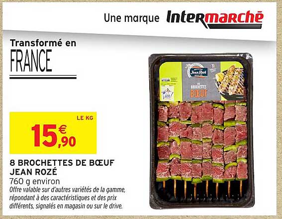 8 BROCHETTES DE BŒUF JEAN ROZÉ