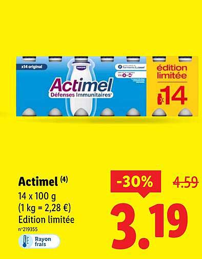 Actimel (4) 14 x 100 g (1 kg = 2,28 €) Edition limitée
