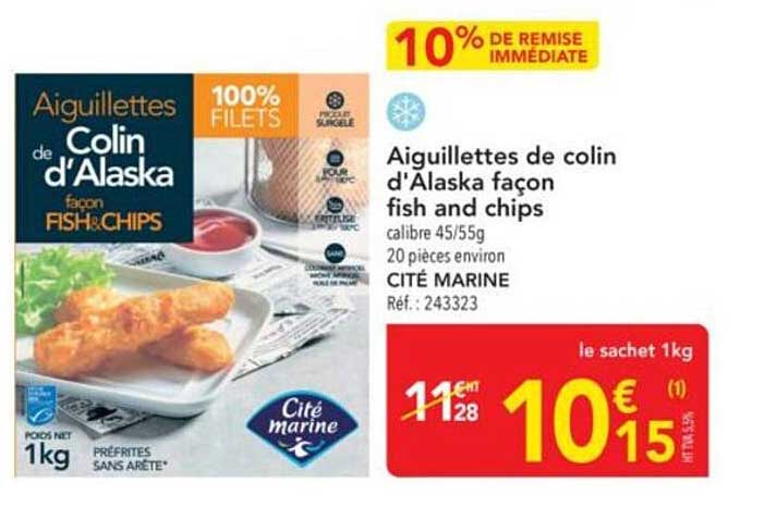 Aiguillettes de colin d'Alaska façon fish and chips