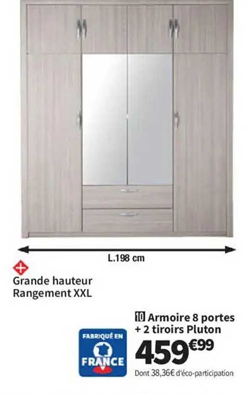 Armoire 8 portes + 2 tiroirs Pluton