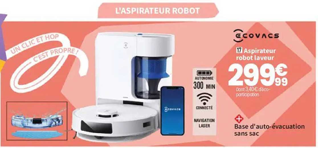 Aspirateur robot laveur