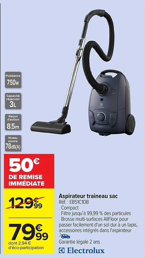 Aspirateur traineau sac