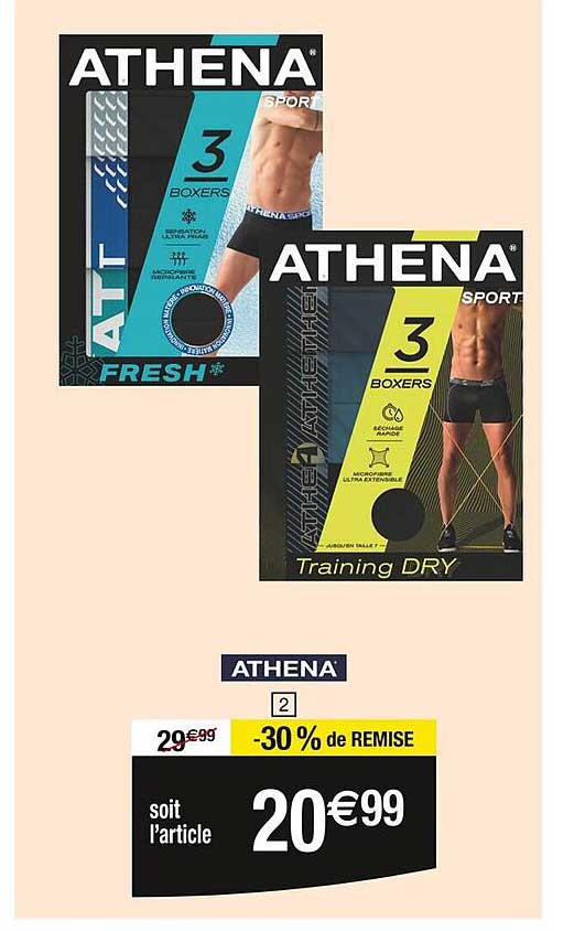 ATHENA – 3 BOXERS -30% de REMISE