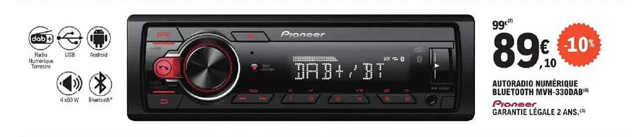 AUTORADIO NUMÉRIQUE BLUETOOTH MVH-330DAB