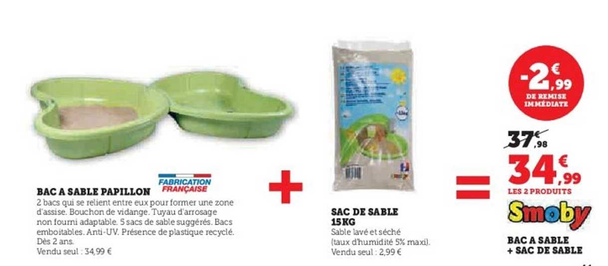 BAC A SABLE PAPILLON + SAC DE SABLE 15KG