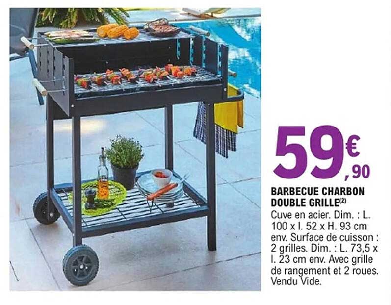 BARBECUE CHARBON DOUBLE GRILLE