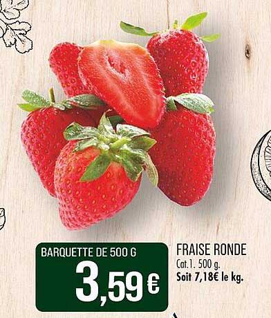 BARQUETTE DE 500 G FRAISE RONDE