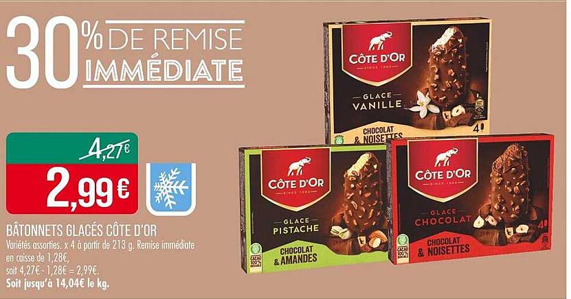 BÂTONNETS GLACÉS CÔTE D’OR
