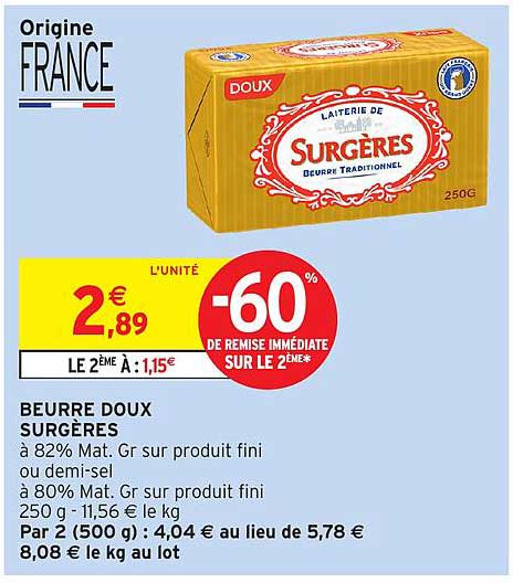 BEURRE DOUX SURGÈRES