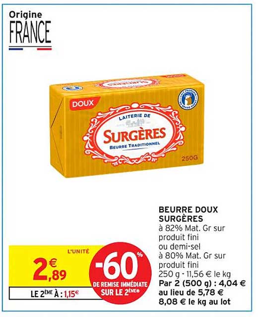 BEURRE DOUX SURGÈRES