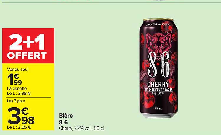 Bière 8.6 Cherry, 7.2% vol., 50 cl